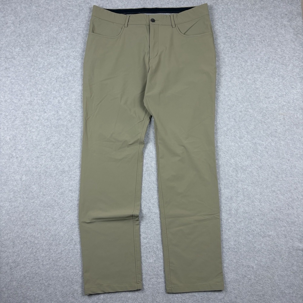 Kjus Pants Mens 36x32 Beige Tan Ike 5 Pocket Golf Performance Chino Grippy Waist